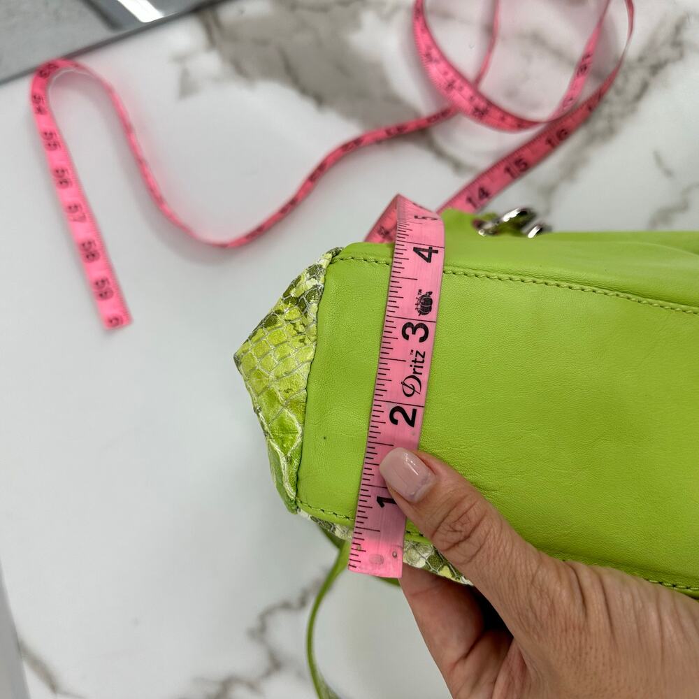 Gilda Tonelli Womens Shoulder Leather Bag Green Snake Y2K Wacky Artsy Unique - Picture 12 of 12